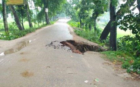 নীলফামারীর জলঢাকায় বেহাল সড়কে যান চলাচল সীমিত