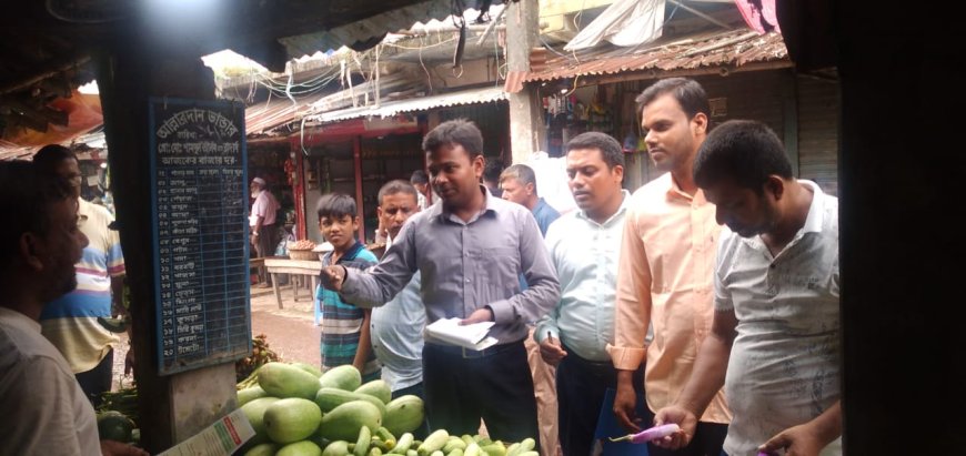 অবৈধ পলিথিন বন্ধে নওগাঁয় দুই প্রতিষ্ঠানে জরিমানা ও বাজারে লিফলেট বিতরণ