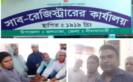 জলঢাকায় সাব-রেজিস্ট্রার অফিসের দলিল লেখক সমিতির পাল্টাপাল্টি কমিটি গঠন