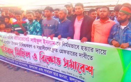 জলঢাকায় বৈষম্যবিরোধী ছাত্র আন্দোলনের প্রতিবাদ মিছিল ও বিক্ষোভ সমাবেশ