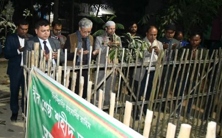 শহীদ আবু সাঈদের কবরে তিন উপাচার্যের শ্রদ্ধা নিবেদন