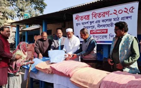 সৈয়দপুরে কর্ণফুলী ইন্সুরেন্স পিএলসির উদ্যোগে ছয় শতাধিক শীতবস্ত্র উদ্বোধন