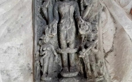 জলঢাকায় মাটি খননের সময় পাওয়া গেল বিষ্ণুমূর্তি