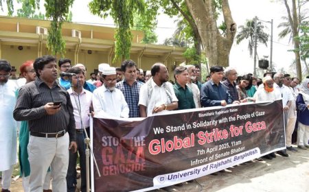 রাবিতে গাজায় হত্যাযজ্ঞের প্রতিবাদ ও গাজাবাসীর প্রতি সংহতি সমাবেশ অনুষ্ঠিত