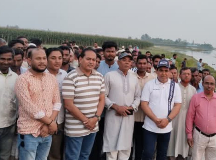 নীলফামারীর সাবেক এমপি তুহিনের নির্দেশে তিস্তার চড় পরিদর্শনে ডিমলা উপজেলা বিএনপি