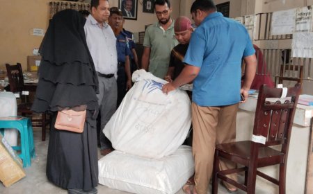 সৈয়দপুরে এস এ পরিবহন পার্সেল সার্ভিস থেকে নিষিদ্ধ চায়না জাল উদ্ধার