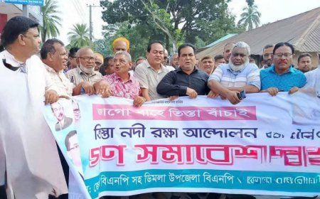 জাগো-বাহে তিস্তা বাঁচাই, তিস্তা নদী রক্ষায় ডিমলায় বিএনপির আন্দোলন ও বিক্ষোভ মিছিল