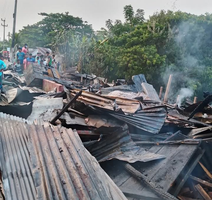 রামগতিতে আগুনে পুড়ল ১০ দোকান, অর্ধকোটি টাকার ক্ষতি